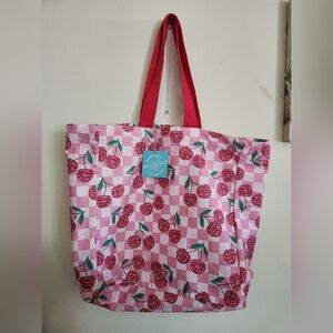 Cherry canvas tote bag disco balls 🍒